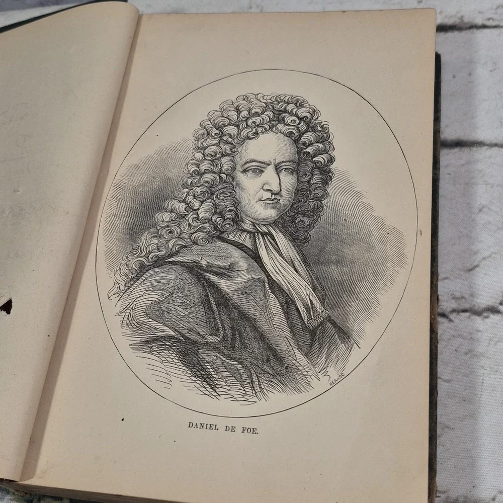 ANTIQUE 1872 ADVENTURE NOVEL: ROBINSON CRUSOE BY DANIEL DEFOE